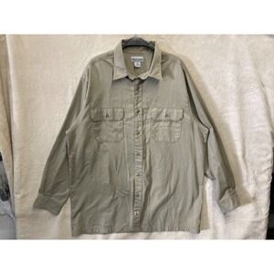 Carhartt Shirt Mens XL Tan Relaxed Fit Midweight Chambray Long Sleeve Button Up